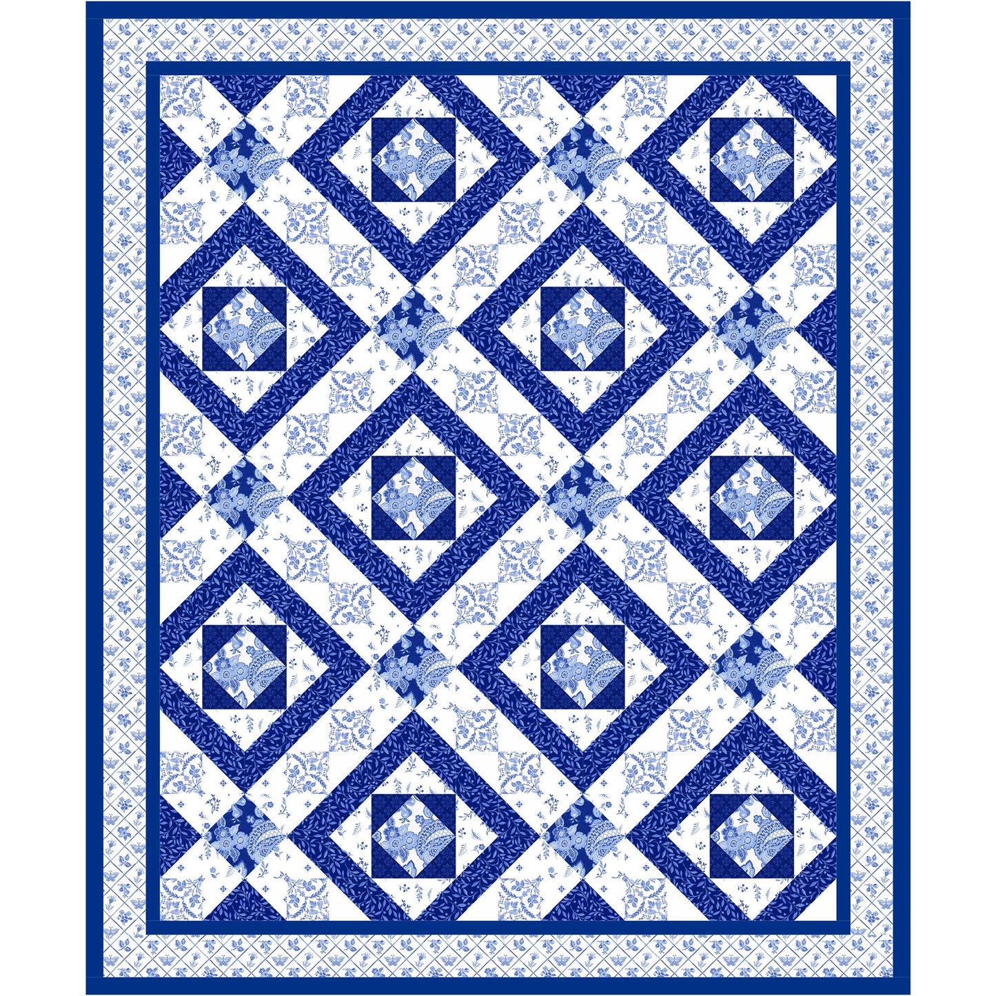 Blue and white quilts are always favorites and this looks like the famous Delft Blue Dutch Tiles. 