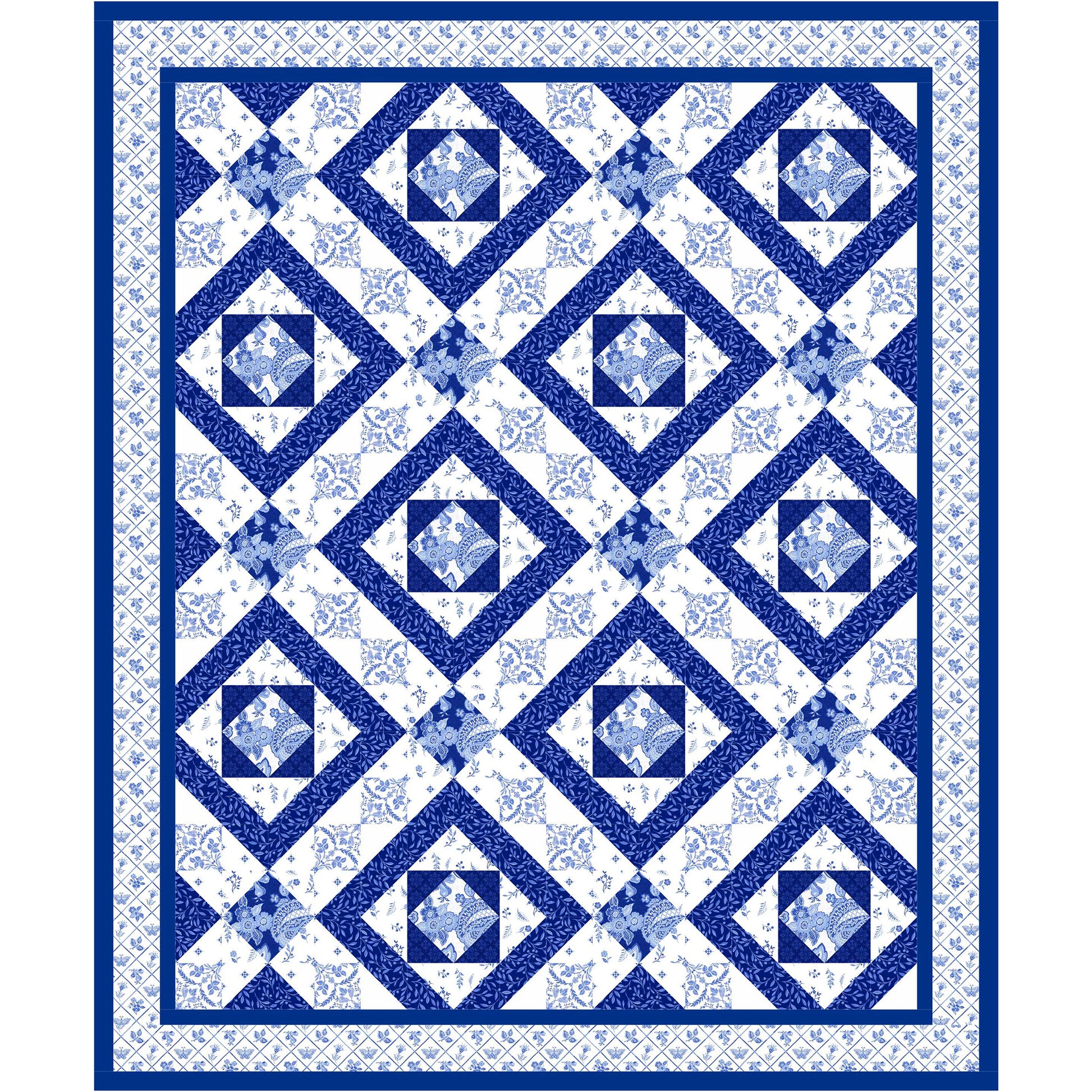 Blue and white quilts are always favorites and this looks like the famous Delft Blue Dutch Tiles. 