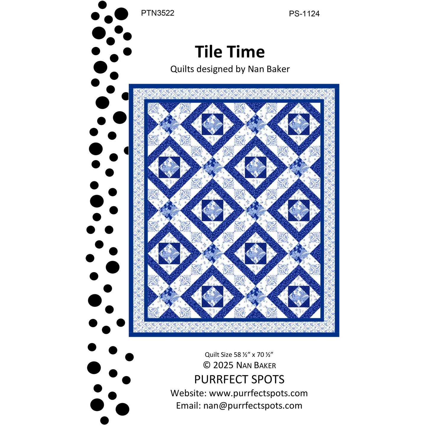 Cover image of pattern for Tile Time Quilt.