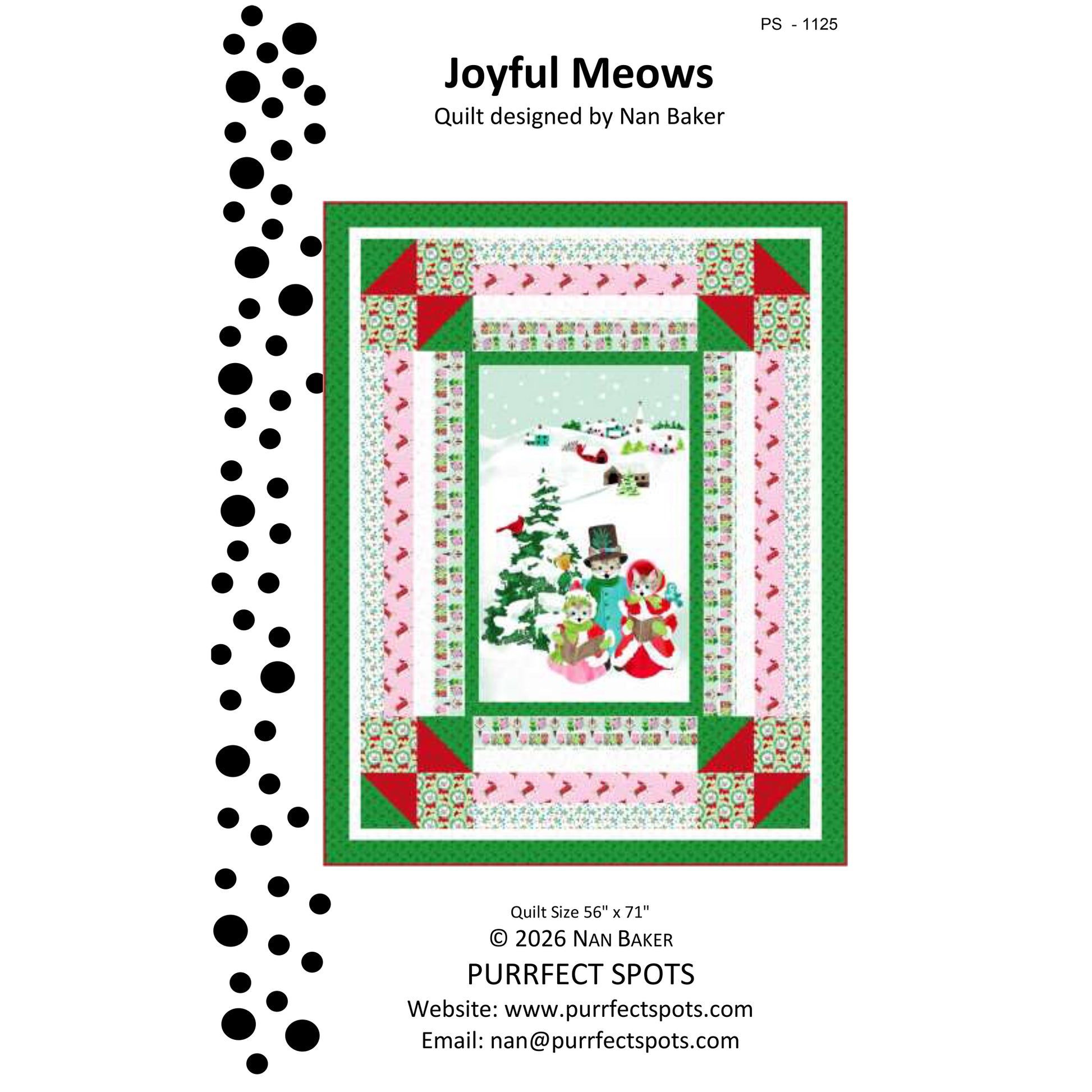 Cover image of pattern for Joyful Meows quilt.