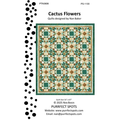 Cover image of pattern for Cactus Flowers quilt.