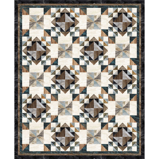 A stunning neutral quilt using all sorts of different surface design fabrics.