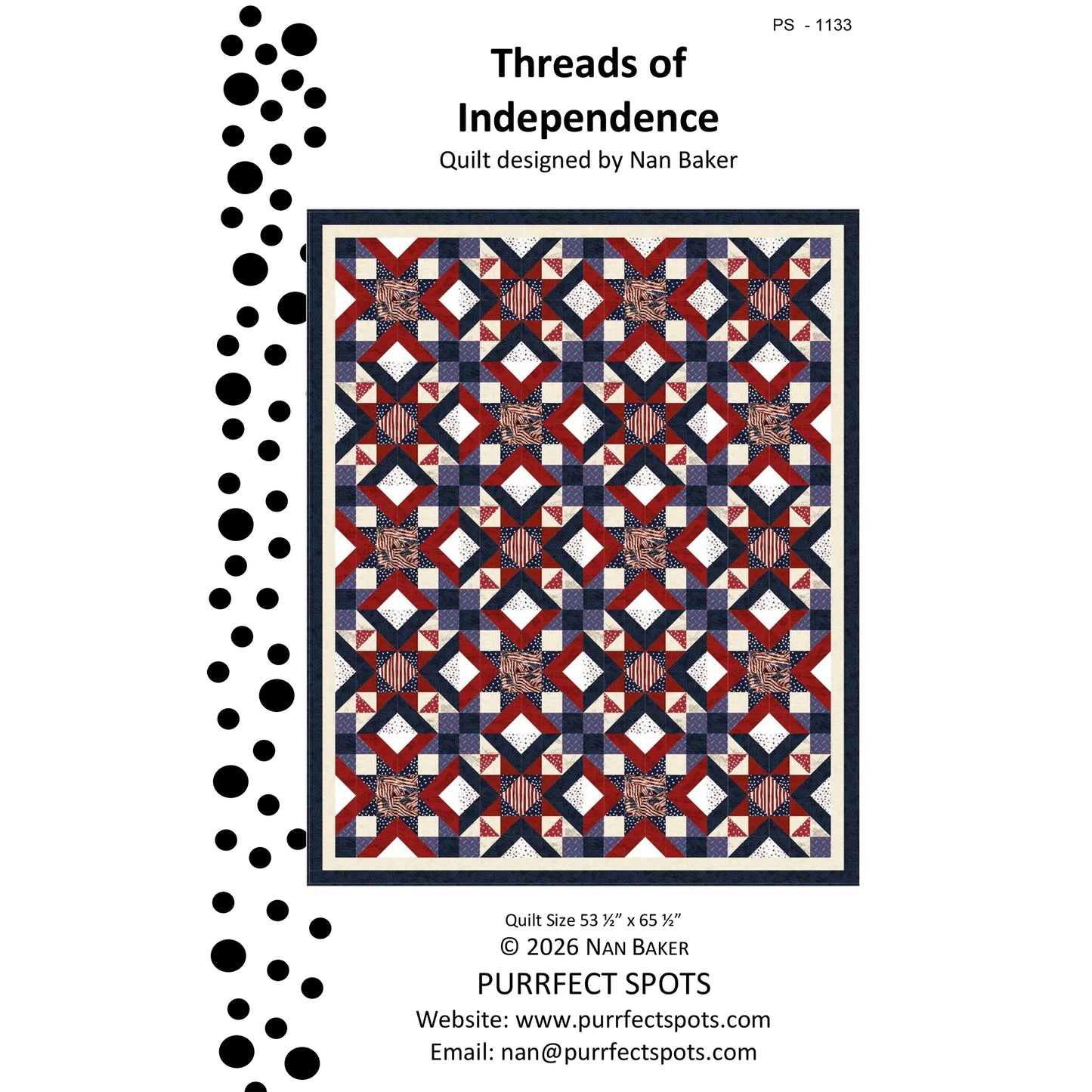 Cover image of pattern for Threads of Independence quilt.