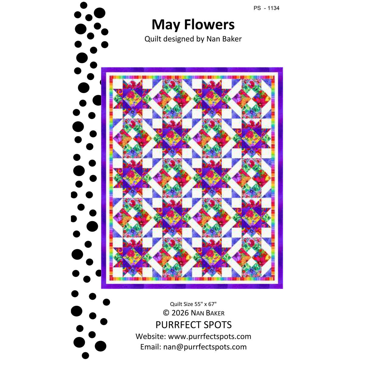 May Repeating Pattern May Flowers Quilt PS-1134e - Downloadable Pattern โ QuiltWoman.com