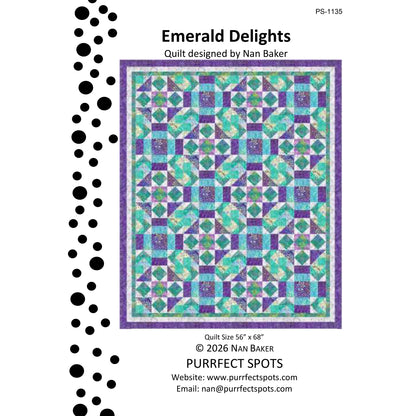Cover image of pattern for Emerald Delights quilt.