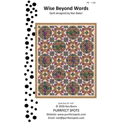 Cover image of pattern for Wise Beyond Words quilt.