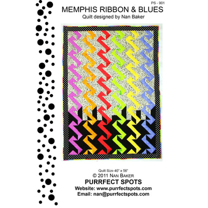 Memphis Ribbon & Blues Quilt PS-901e - Downloadable Pattern
