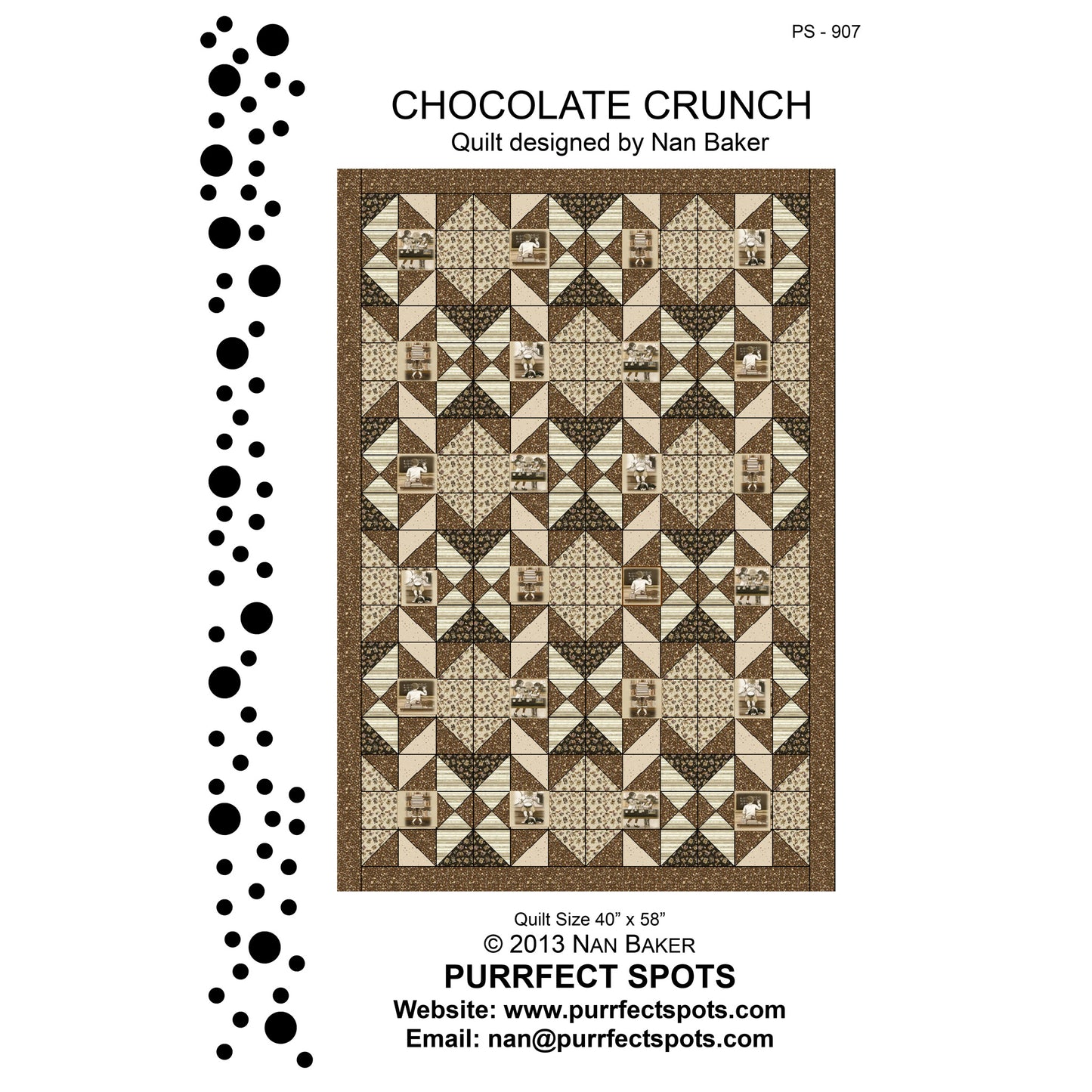 Chocolate Crunch Quilt Pattern PS-907 - Paper Pattern
