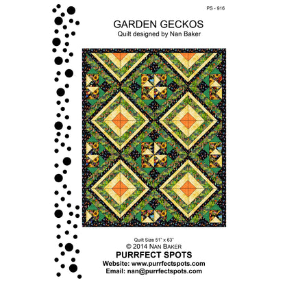 Garden Geckos Quilt Pattern PS-916 - Paper Pattern