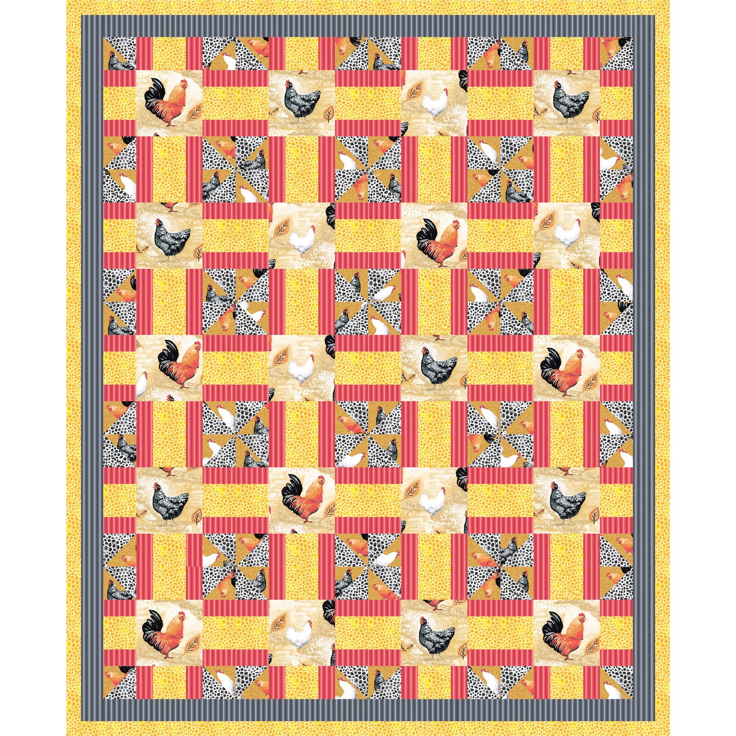 Poultry Party Quilt Pattern PS-920 - Paper Pattern