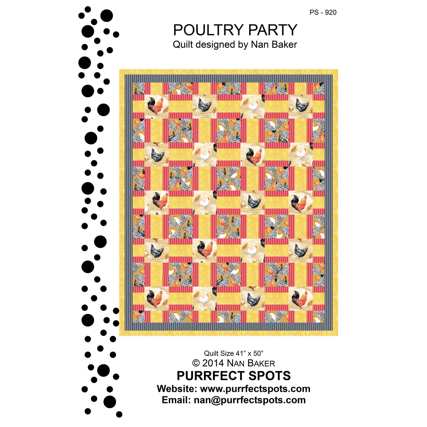 Poultry Party Quilt Pattern PS-920 - Paper Pattern