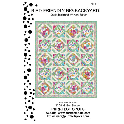 Bird Friendly Big Backyard Quilt Pattern PS-941 - Paper Pattern