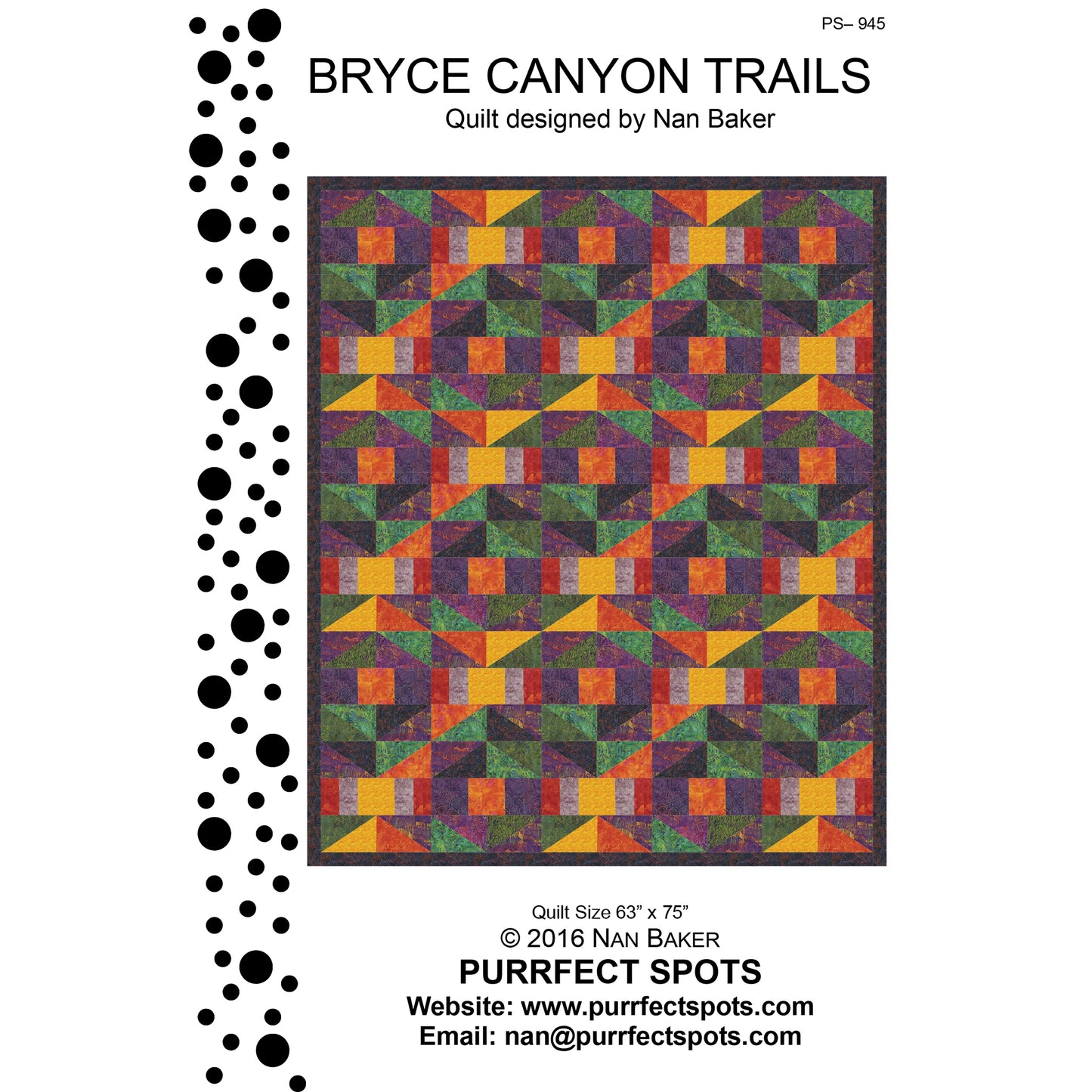 Bryce Canyon Trails Quilt Pattern PS-945 - Paper Pattern