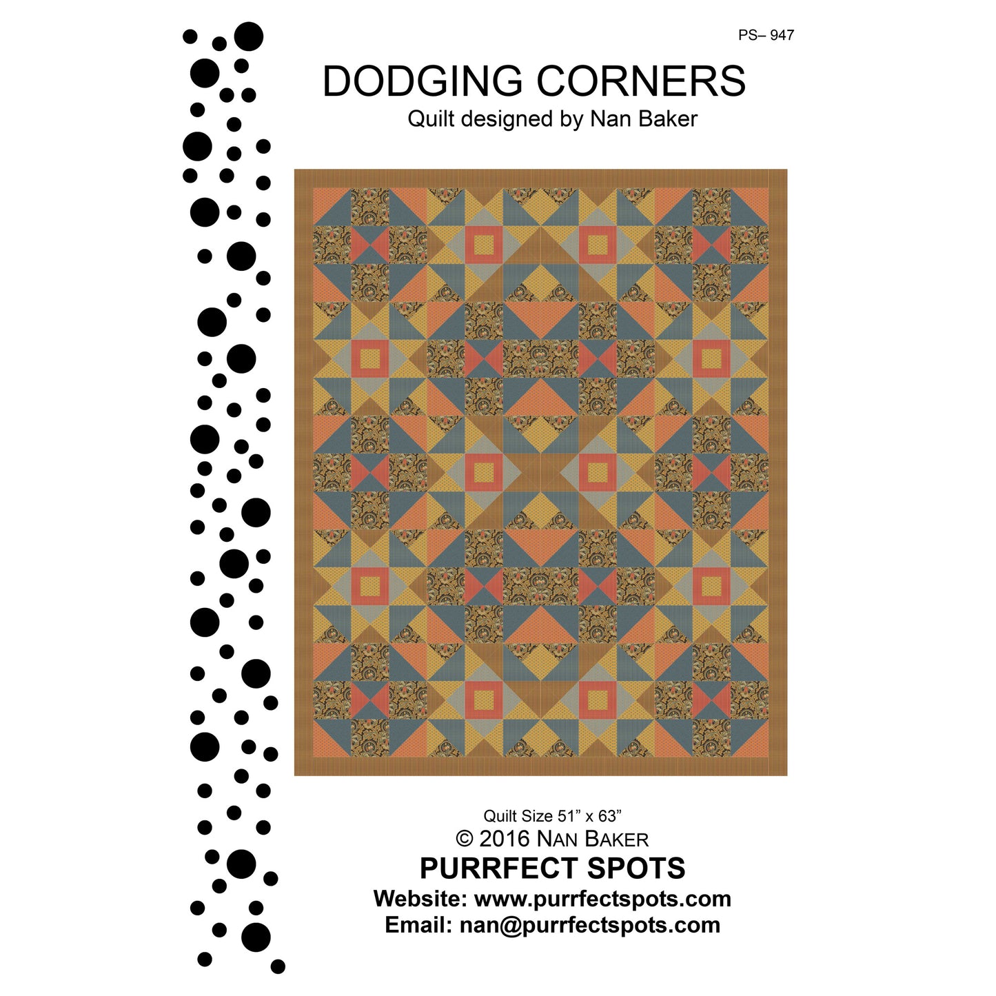 Dodging Corners Quilt Pattern PS-947 - Paper Pattern