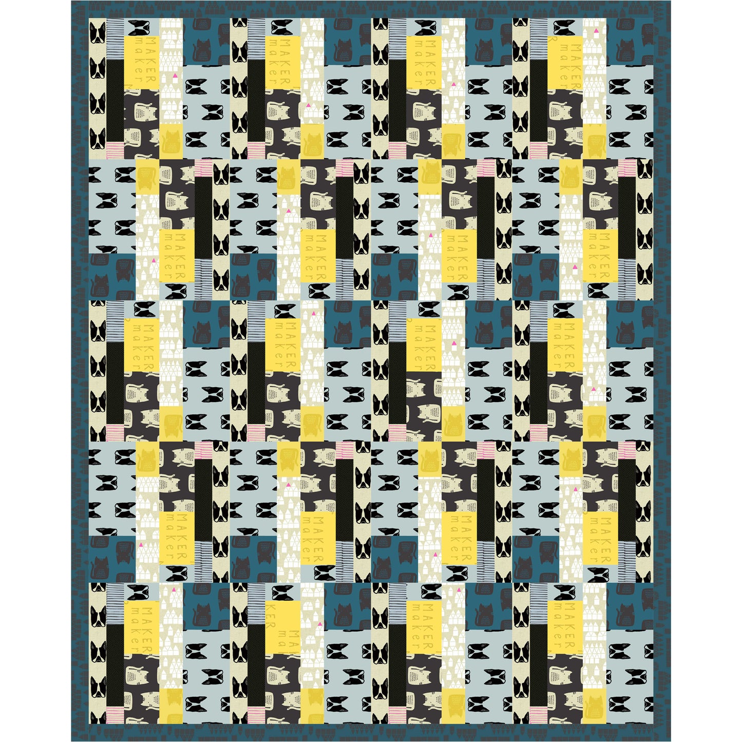 Pawprint Village Quilt PS-959e - Downloadable Pattern