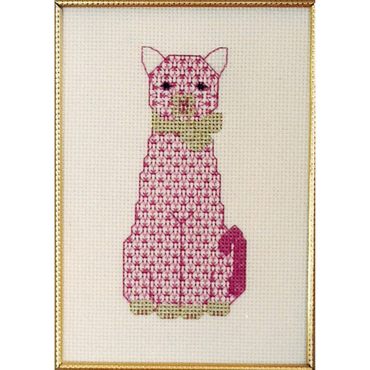 The Pink Cat Cross Stitch PS-9708e - Downloadable Pattern