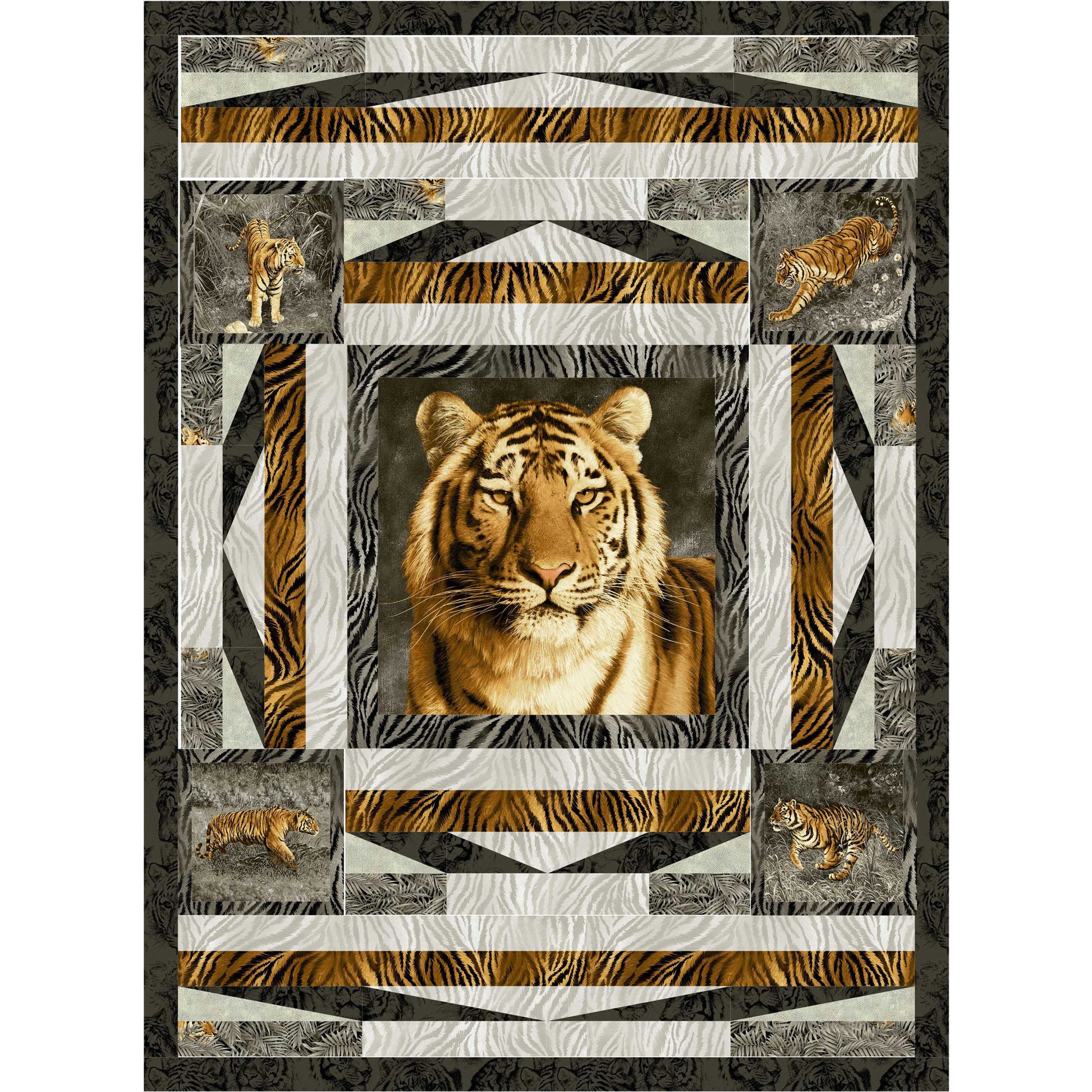 Image of the Big Cat Beauty quilt designed by Nan Baker.