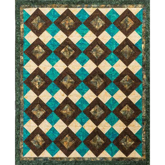 Image of the Chocolate Caramel Swirl quilt by Nan Baker of Purrfect Spots.