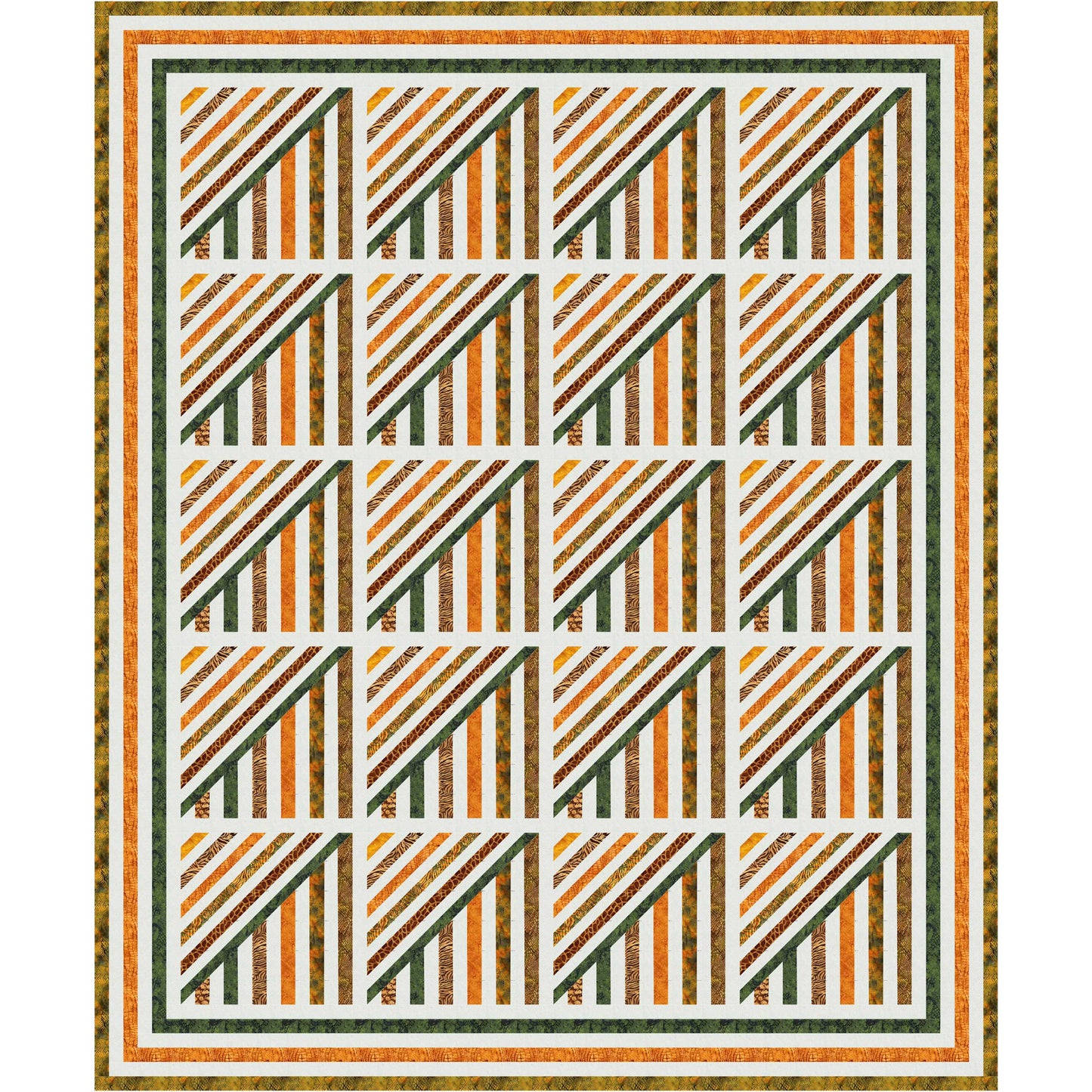 Image of the Line Up quilt by Nan Baker of Purrfect Spots.