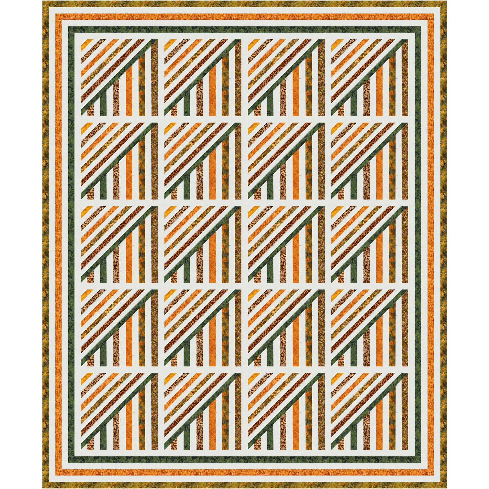 Image of the Line Up quilt by Nan Baker of Purrfect Spots.