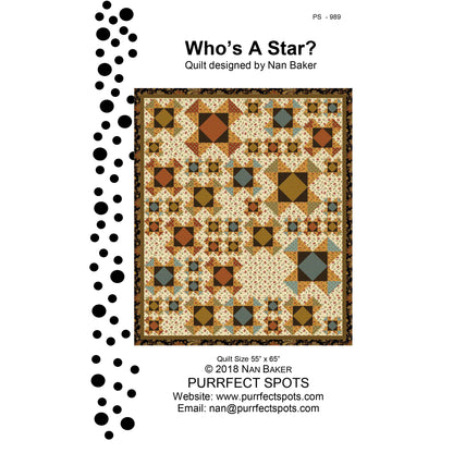 Who's A Star? Quilt Pattern PS-989 - Paper Pattern