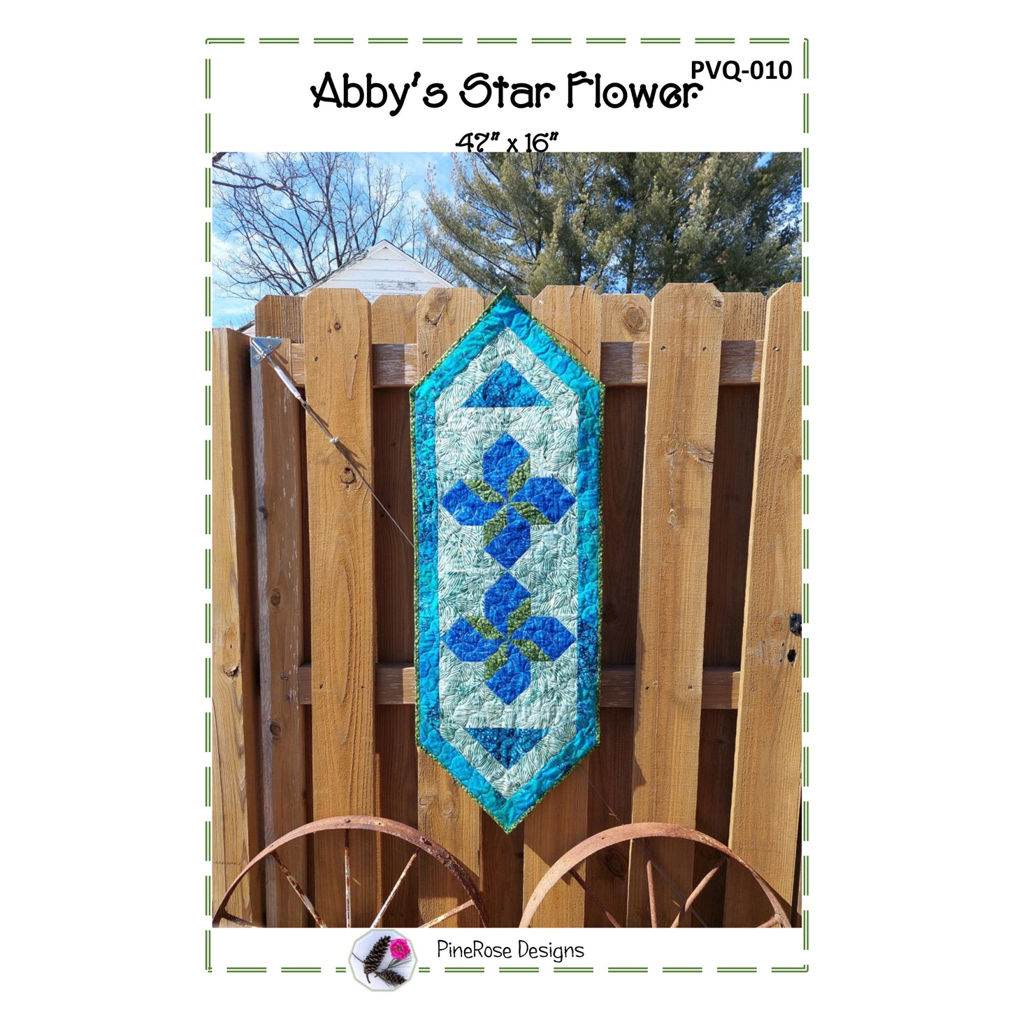 Abby's Star Flower Table Runner PVQ-010e - Downloadable Pattern