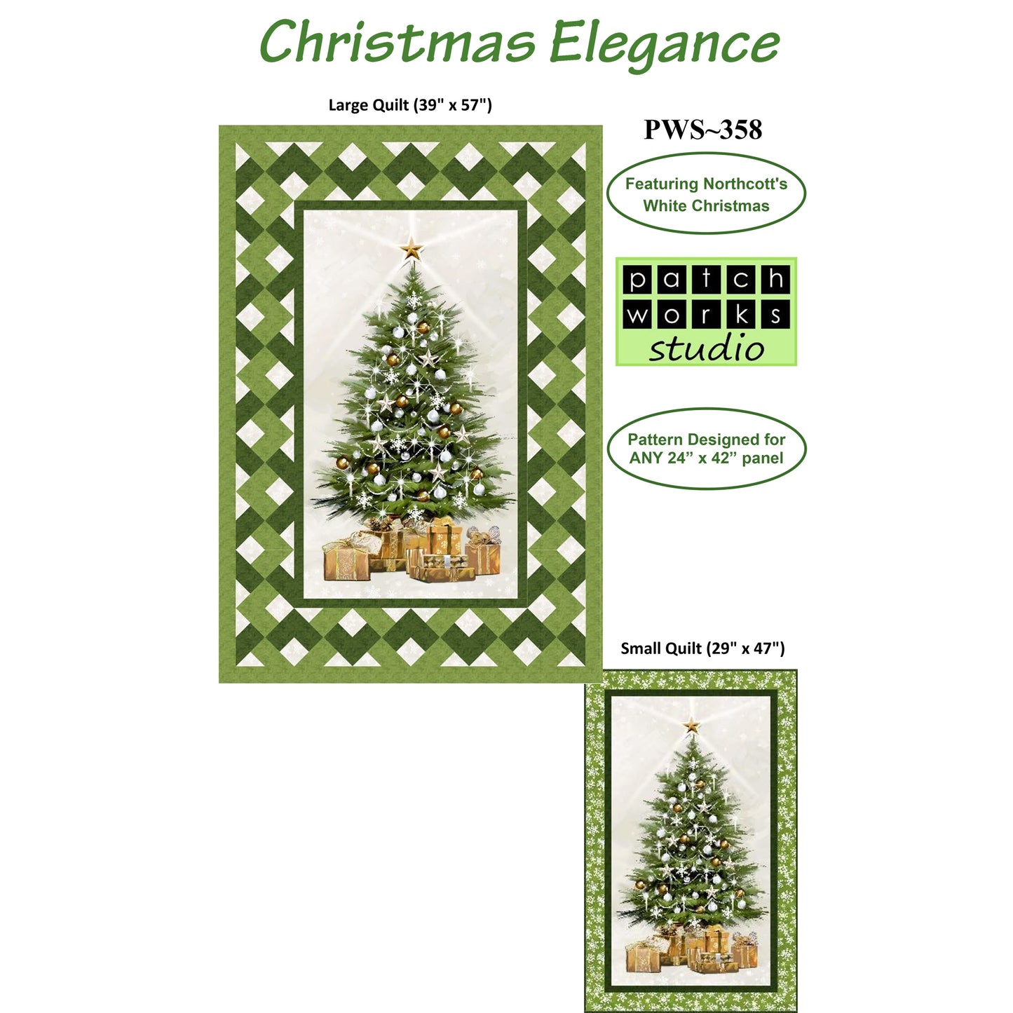 Christmas Elegance Quilt Pattern PWS-358 - Paper Pattern