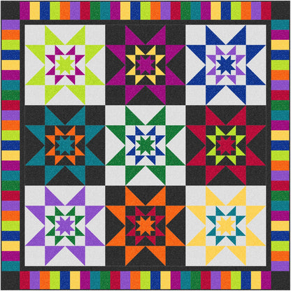 Many Rising Stars Quilt Pattern PWS-444 - Paper Pattern