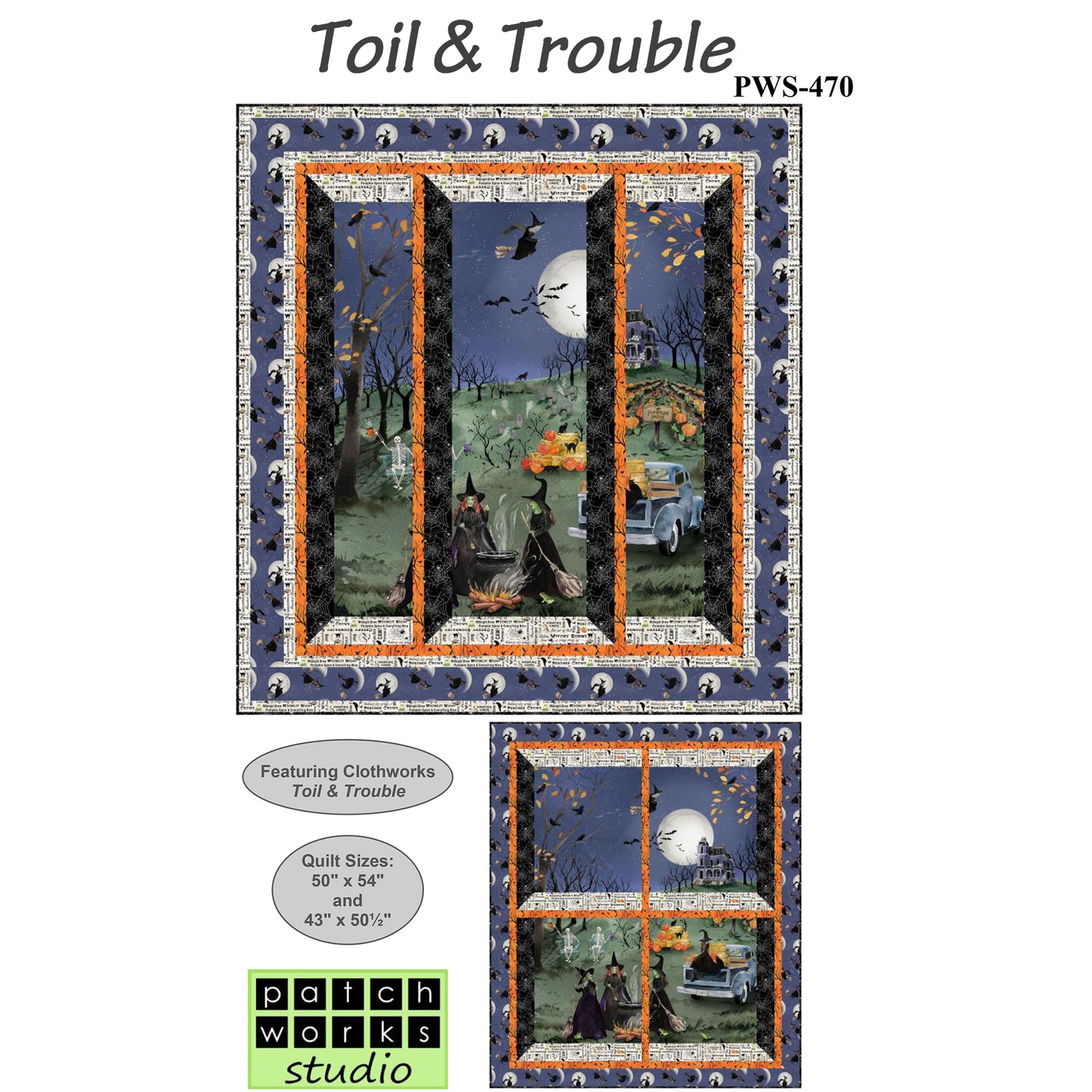 Toil & Trouble Quilt PWS-470e - Downloadable Pattern