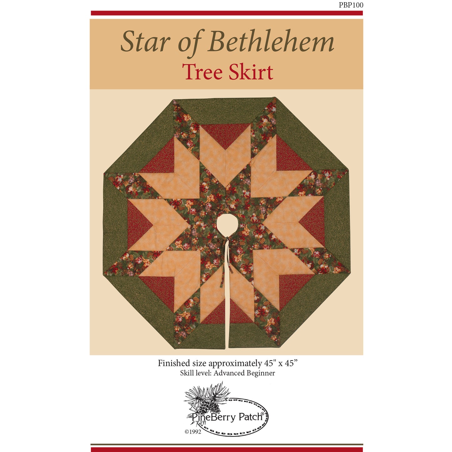 Star of Bethlehem Tree Skirt PYP-100e - Downloadable Pattern