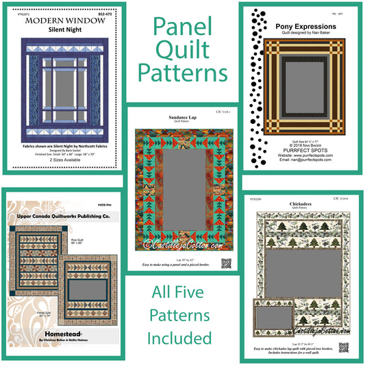 5 Pattern Bundle - Panel Quilts