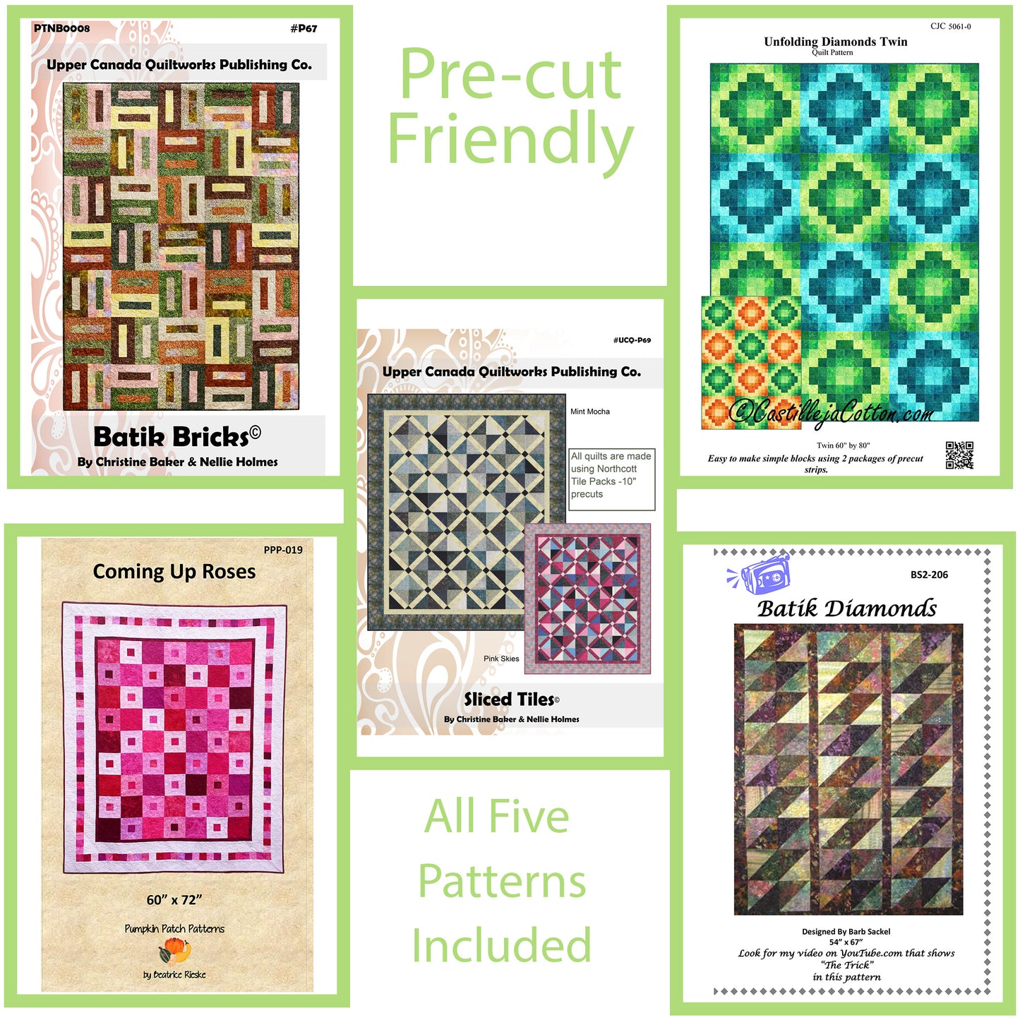 5 Pattern Bundle - Pre-Cut Friendly