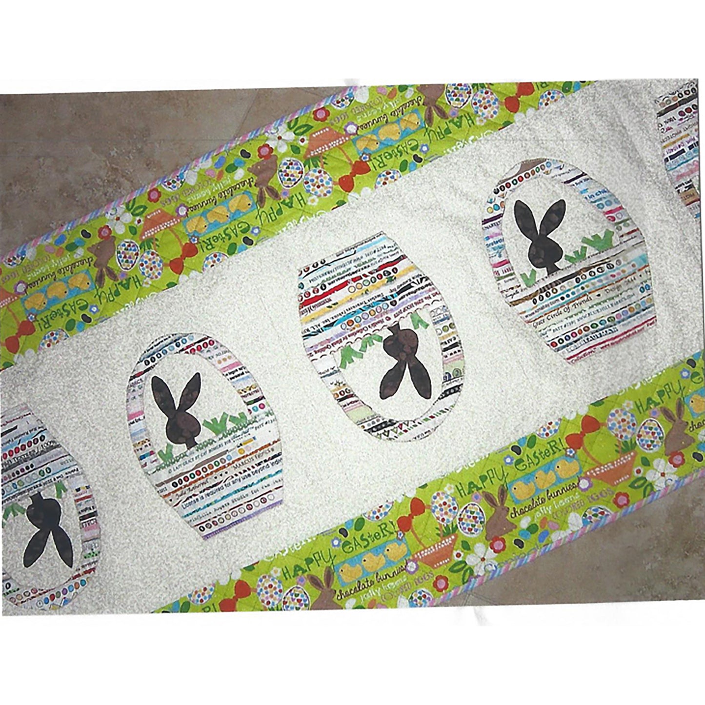 Bunnies and Baskets Table Runner QBE-115e - Downloadable Pattern