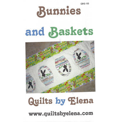 Bunnies and Baskets Table Runner QBE-115e - Downloadable Pattern