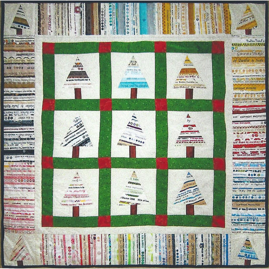 Selvage Christmas Trees Quilt QBE-116e - Downloadable Pattern