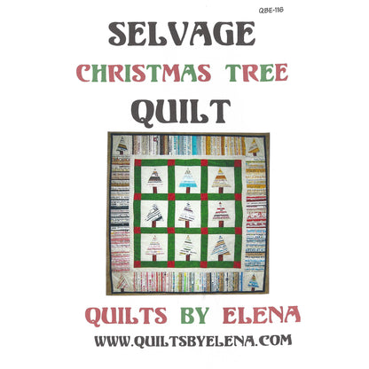 Selvage Christmas Trees Quilt QBE-116e - Downloadable Pattern