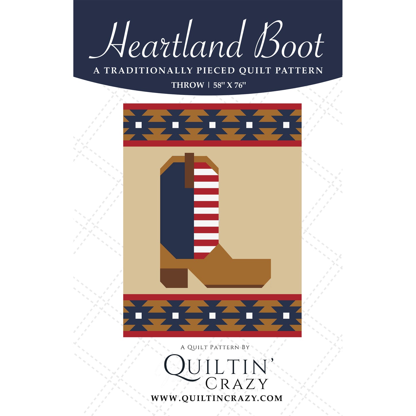 Cover image of pattern for Heartland Boot Quilt.