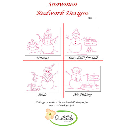 Snowmen Embroidery QLD-111e - Downloadable Pattern