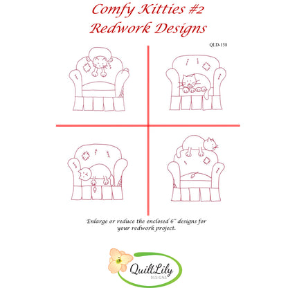 Comfy Kitties #2 Embroidery QLD-158e - Downloadable Pattern