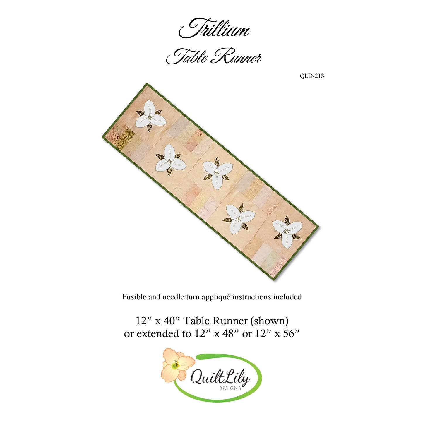 Trillium Table Runner QLD-213e - Downloadable Pattern