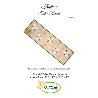 Trillium Table Runner QLD-213e - Downloadable Pattern