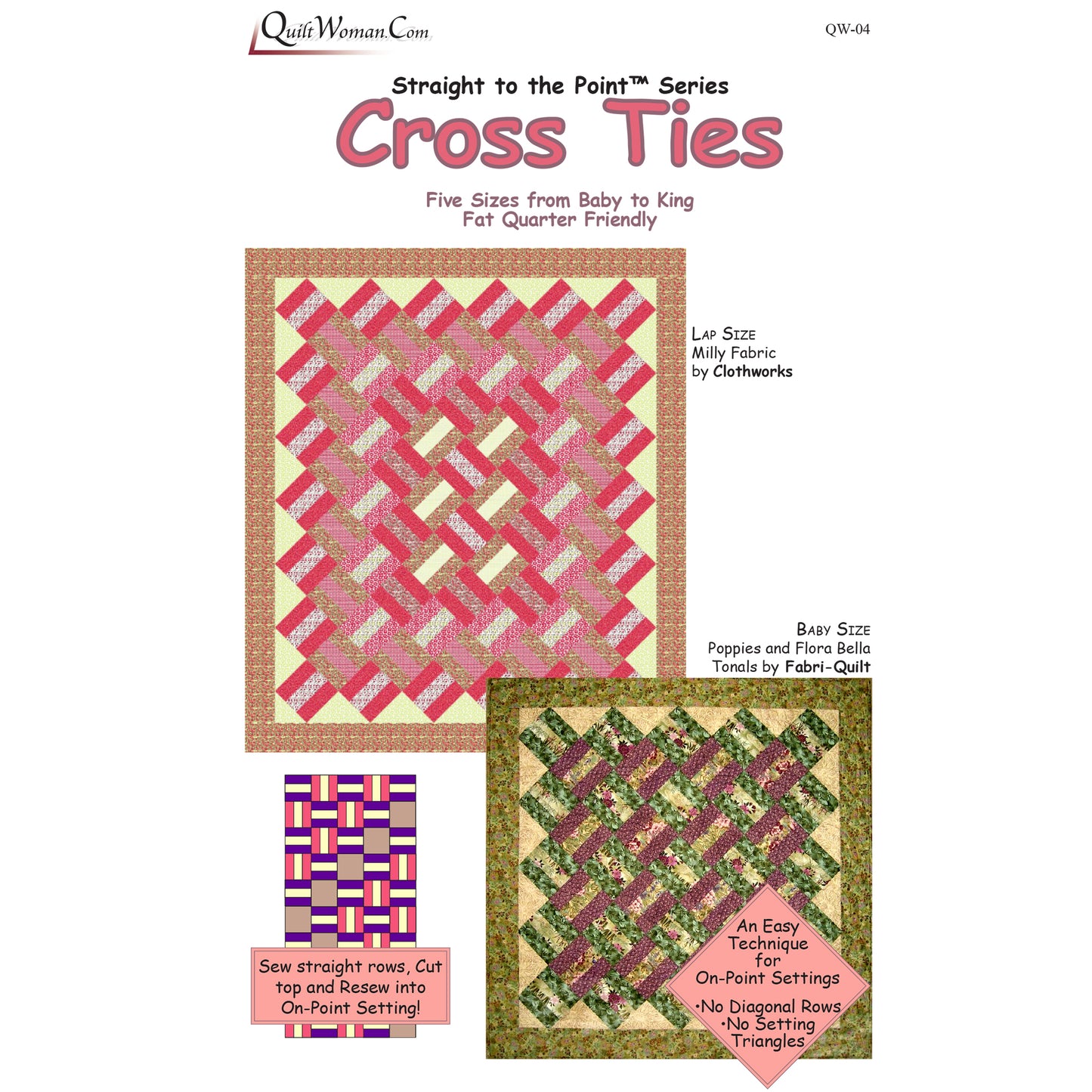 Cross Ties Quilt Pattern - Straight to the Point Series QW-04 - Paper Pattern