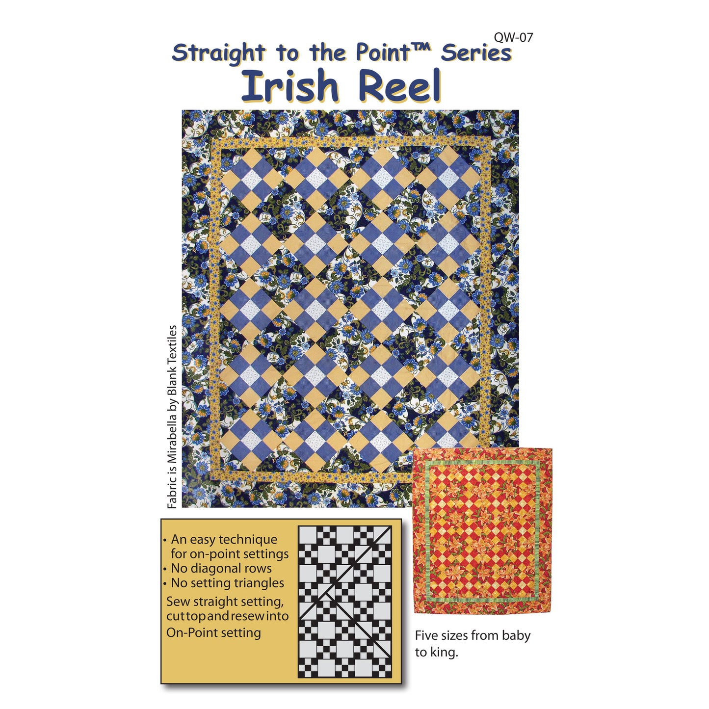 Irish Reel Quilt Pattern - Straight to the Point Series QW-07 - Paper Pattern