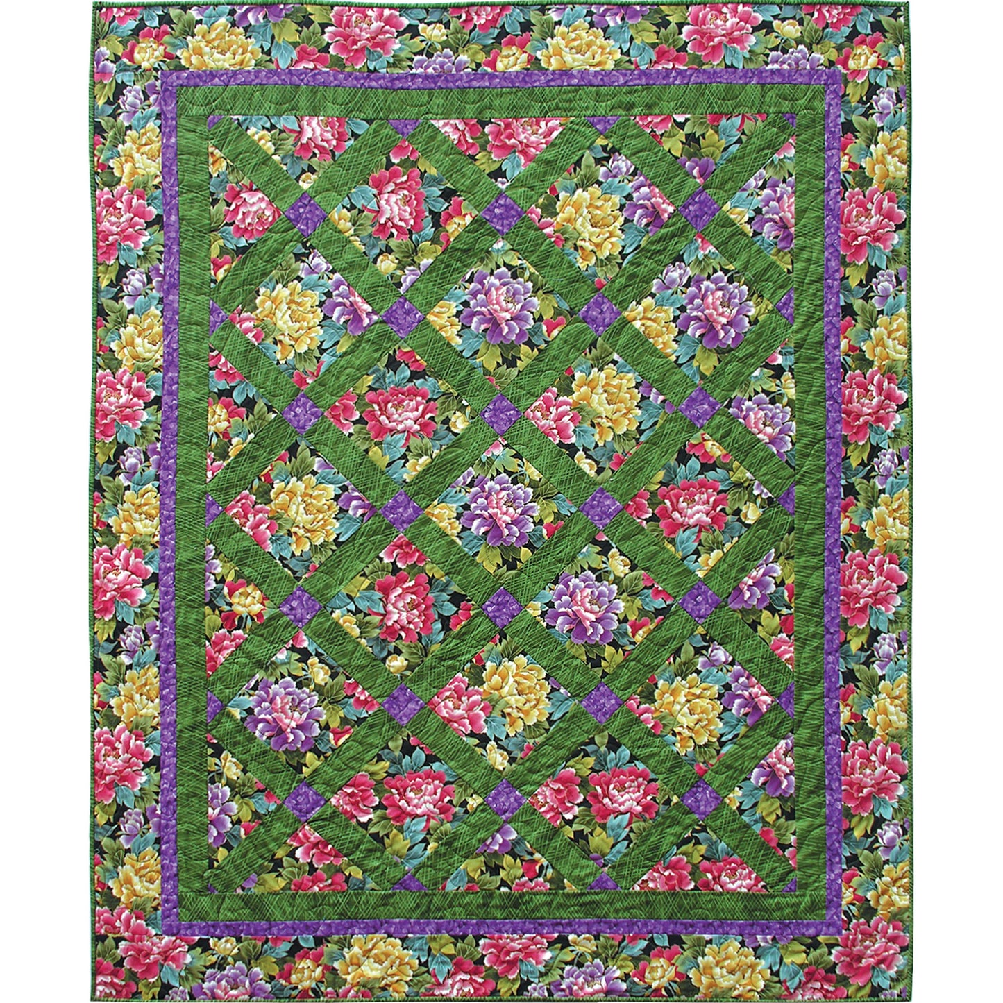 Garden Lattice Quilt Pattern - Straight to the Point Series QW-10 - Paper Pattern