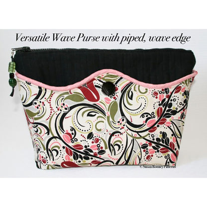 Versatile Wave Purse with piped, wavy edge.