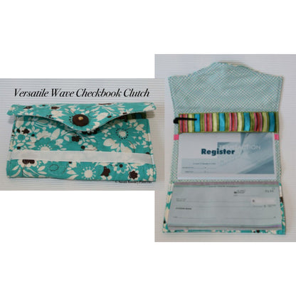 Versatile Wave Checkbook clutch - outside and inside.