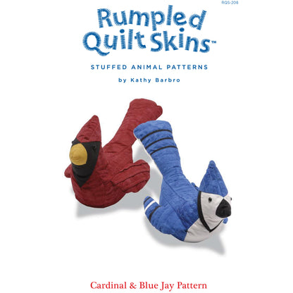 Cardinal and Blue Jay Bird Stuffed Animal Pattern RQS-208w - Wholesale Product