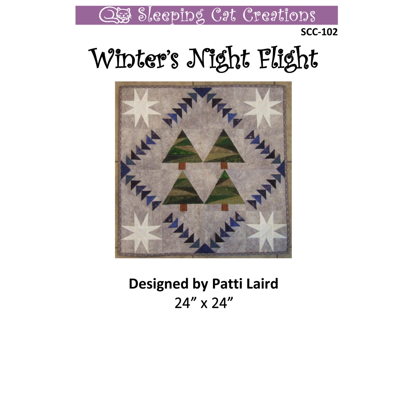 Cover image of pattern for Winter's Night Flight quilt.