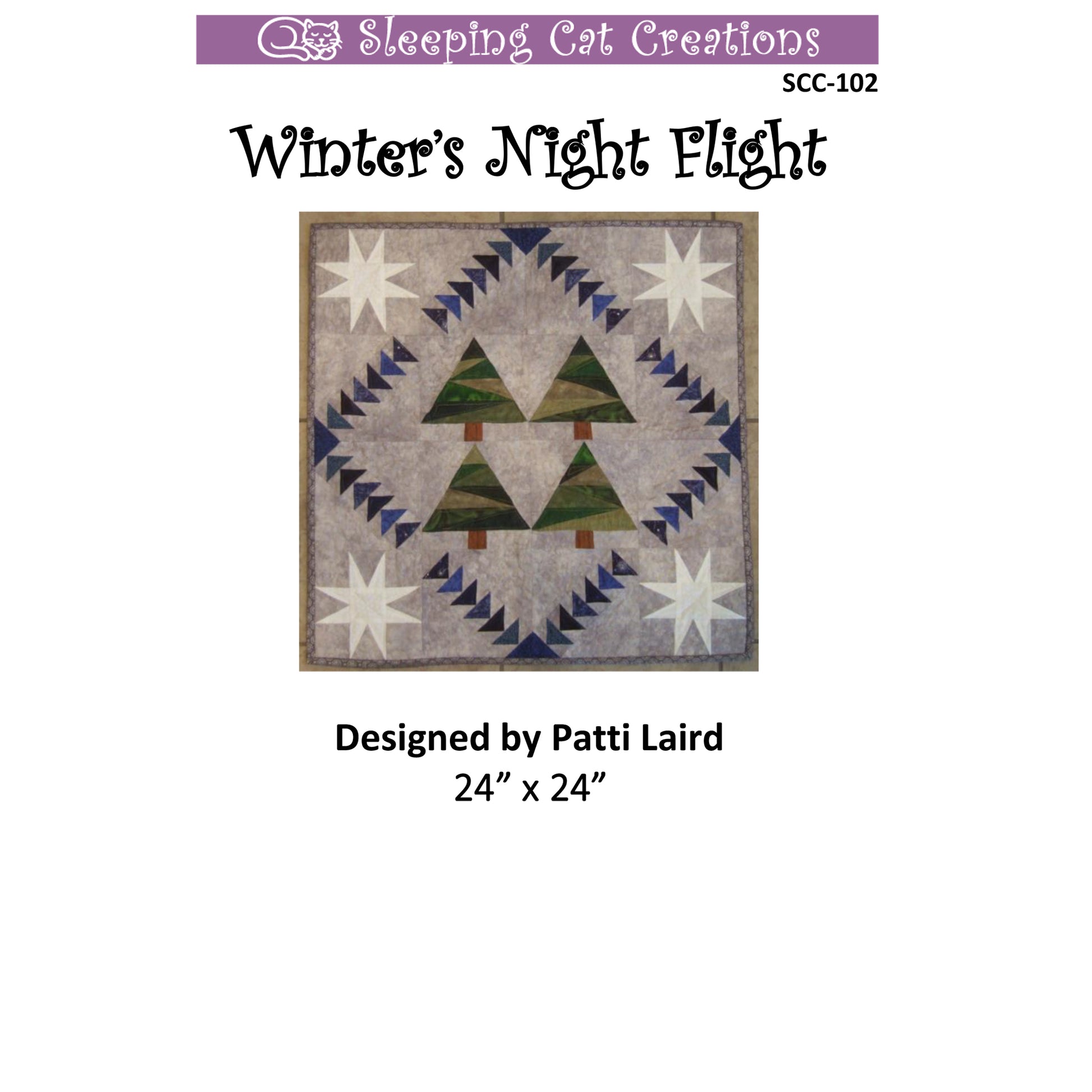 Cover image of pattern for Winter's Night Flight quilt.