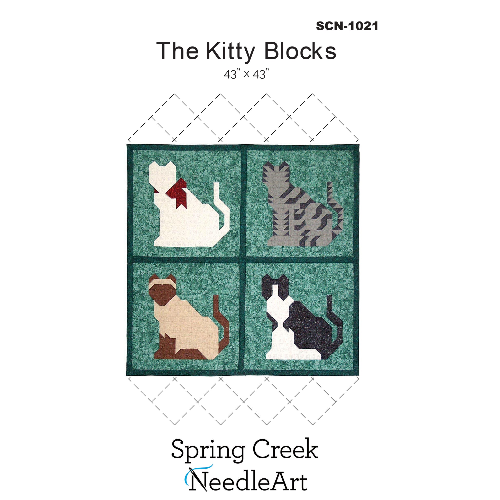 Cover image of pattern for The Kitty Blocks Quilt.